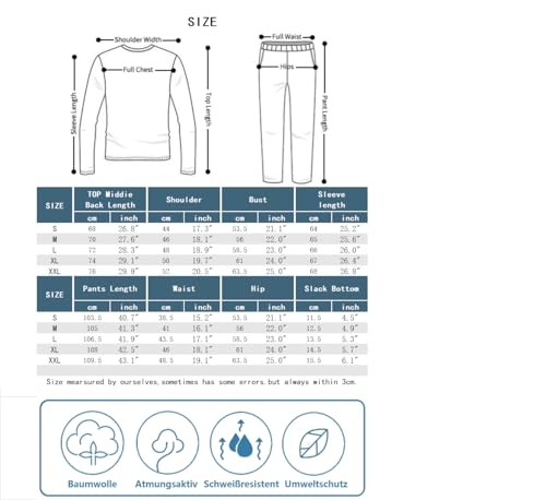 Winovia Herren Schlafanzug Langarm Baumwolle – Pyjama Set mit Rundhals & Bündchen – Bequemer Zweiteiler Loungewear Hausanzug Nachtwäsche mit Kontrastdetails Grau L