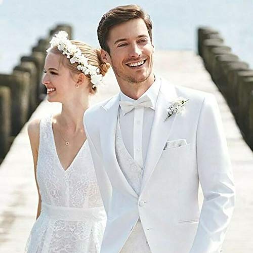 Welrog Classic Pre-Tied Bow Tie For Children & Adults Solid Color Adjustable Bowtie(White) #TOP3