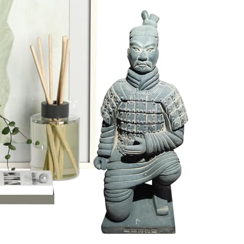 Figurine de guerriers en terre cuite – Statue de soldat chinois ancien, sculpture de l'armée de la dynastie Qin | Soldat impérial en terre cuite faite à la main,...