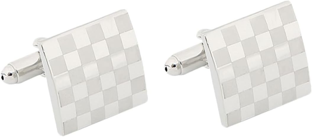Classic Square Pattern Cufflinks for Men Stylish Wedding and Business Shirt Accessory Tuxedo Cuff Links Elegant Gift for Groom and Everyday Wear - Image 1 of 9