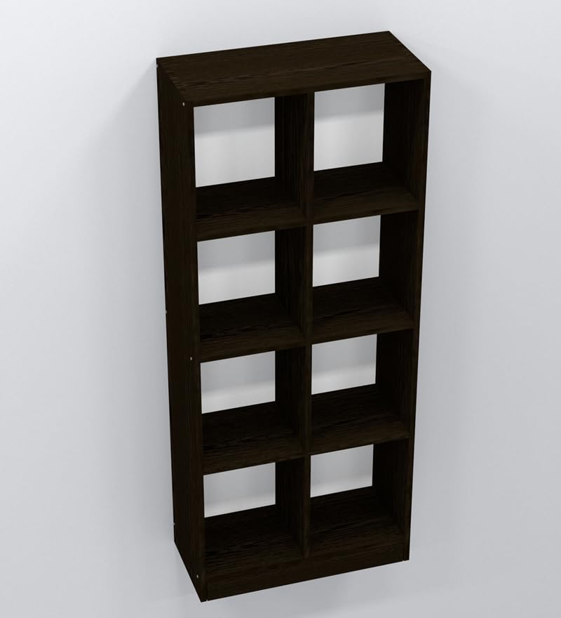 Image of SPECIALITY PANELS 8 Cube Bookshelf, Dark Brown Wood, 69x29 Inch, Open Storage Organizer with Carpenter Assembly