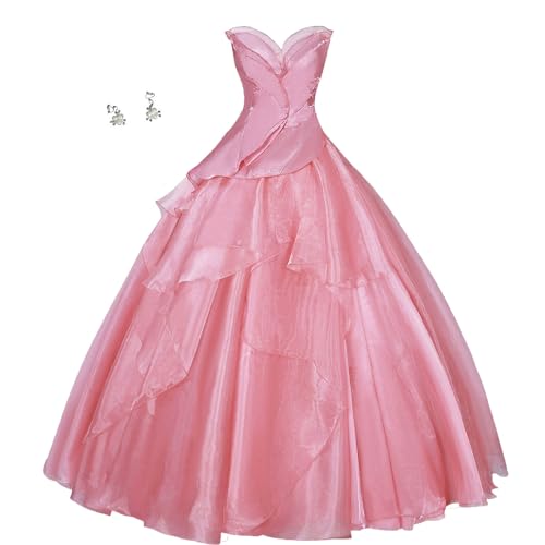 PDEGPK Glinda Dress Glinda Costume Halloween Suit Christmas Full Set Pink