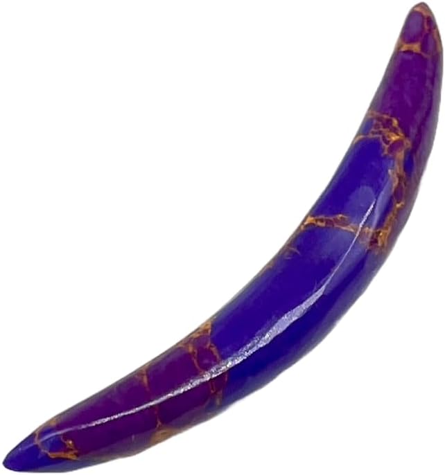 Uni Craft Purple Copper Turquoise Septum Tusk Curved Spike, 12g to 1/2", Handmade Tribal Body Piercing Jewelry