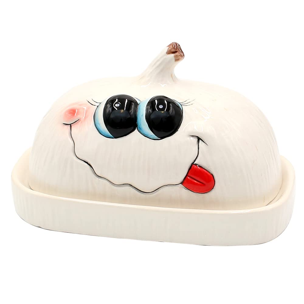 Portaburro Bianco 17x11,5x14 Cm Dekohelden24 Contenitore Per Burro In Ceramica, Dimensioni: 17 X 11,5 X 10 Cm, 10 Cm Contenitore Per Burro In Ceramica Bianco E Nero