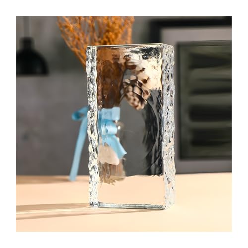 Ladrillos de bloque de vidrio para protección de privacidad, aislamiento térmico, insonorización, vidrio transparente rectangular, 7.8 x 3.9 x 1.9 pulgadas, ideal para el hogar, baño y oficina