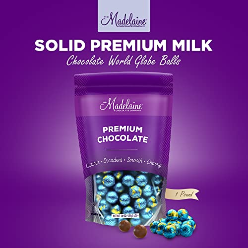 Madelaine Solid Premium Milk Chocolate World Globe Balls - Space Candy Party Favor (1 Lb) #TOP1