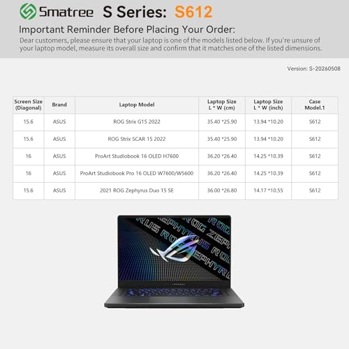 Image of Smatree SlimPro Laptop Case for 15.6 inch ASUS ROG Strix G15 2022