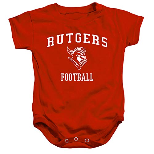 Rutgers University Official Football Unisex Infant Snap Suit for Baby, Red, Small (6 Months)