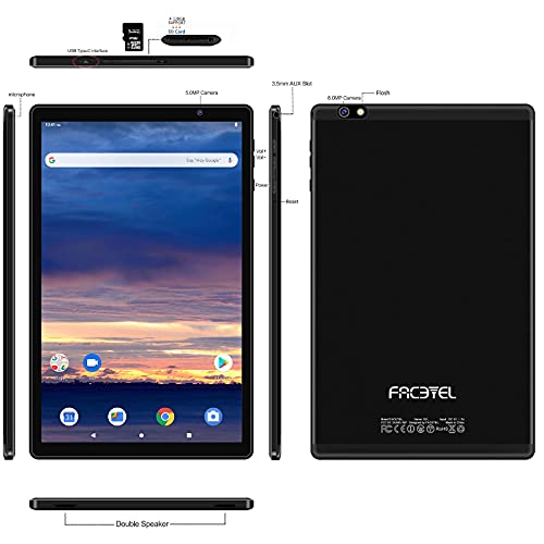 Facetel 2023 Tablet Android 11, 2 In 1 Tablets Octa-Core Q3Pro 10" Tablets With 5G/2.4G Wi-Fi,4Gb Ram 64Gb Rom, 8000 Mah Ips Hd Display, Gps, Bluetooth,Keyboard & Mouse, Split Screen-Metal Black #TOP6