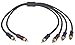 [Wv-rcato2/rcakite-05] RCA Stereo Plug Male to Dual RCA Stereo Plug Male 1 Input 2 Output Stereo Audio Splitter Cable / Gold Plated Plug / 4n OFC Pure Copper Wire - 1.5ft (50cm)