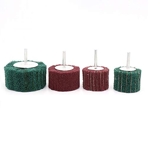 Red Mop Wheel, Polishing Grinding Buffing Wheel with Emery Cloth (100mm x 50 x 6mm, Pack of 1)