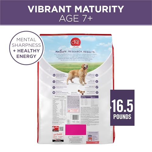 Purina ONE Plus Senior Dry Dog Food, Adult 7+, 16.5 lb Bag | Vibrant Maturity formula for mature 7+ dogs, real chicken as the first ingredient, promotes metal sharpness in senior dogs - image 9