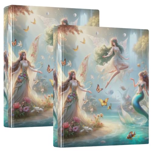 Classeur à 3 anneaux flexible Fairy Mermaid idéal au bureau et à l'université