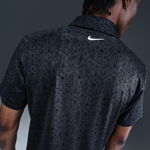 Nike Tour Men's Dri-FIT Golf Polo (HM5794-060, Anthracite/White)2