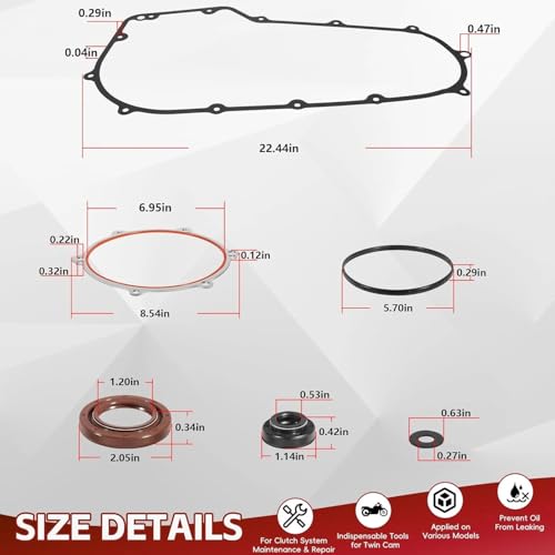 Kit joint de couvercle primaire Harley Davidson 2006-2017 Road King et Softail - 6