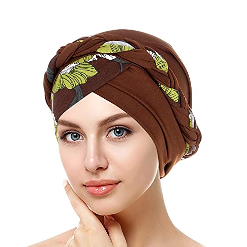 Turban élégant pour femme avec fleur - Bandeau élastique - Hijab - Bonnet pour chimiothérapie - Coiffe islamique - Accessoire pour cheveux - Kappe pour musulmane - Couvre-chef pour chimiothérapie