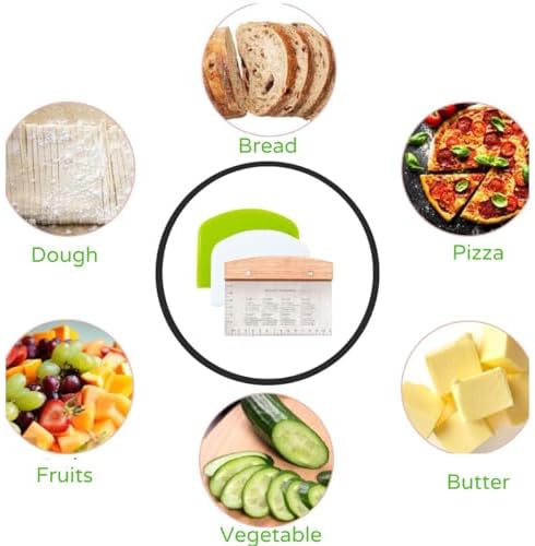 BOORIKA Dough Scraper & Bench Scraper Kitchen – Stainless Steel Sourdough Tools – Dough Cutter for Sourdough Bread, Pizza, and Flat Top Griddles – Chef Approved (Light) — view 5