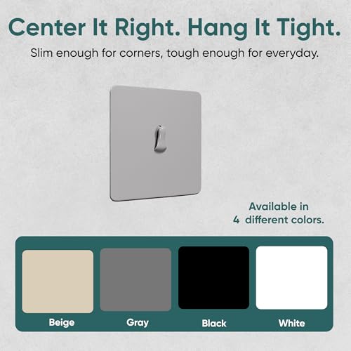 Image of Magnetic Aids Center Mount Picture Hanger, Multiple Capacities, Multiple Colors (Gray, 5LB)