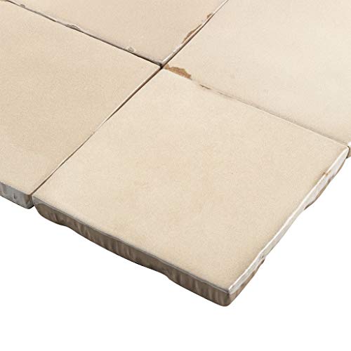 Mto0565 Modern 4X4 Beige Distressed Glossy Ceramic Tile (Sample Swatch) #TOP1