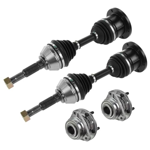 TRQ Front CV Axle Assemblies Wheel Bearing and Hub Assemblies 4 Piece Compatible with 1990-1996 Chevrolet S10 1990-1994 S10 Blazer 1995-1996 Blazer 1991-1996 GMC Sonoma 1992-1996 Jimmy 1991 Syclone