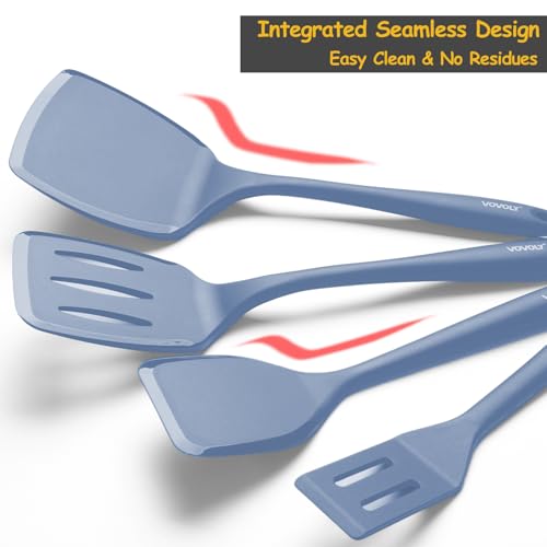 Image of Silicone Spatula Set, 600F Heat Resistant Silicone Spatula Turner Flipper for Cooking, Non Stick and Non Scratch Kitchen Utensils for Eggs & Pancakes, 4 Pack,Starry Blue