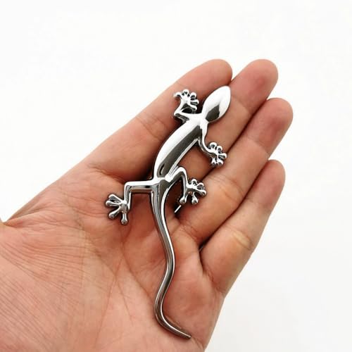 Image of 2 Pcs 3D Spiders Chrome Emblems Badges Sticker Car Decorations for AirPods Ma Decoration for All Universal Car Vehicle, Truck, Motorcycle, RV, Scooter, SUV, Door, Window Spider (2 Pcs Gecko-Silver)