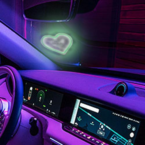 Letrero de neón corazón luz LED coche iluminación salpicadero maletero ventana 2
