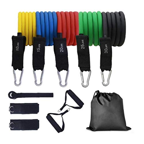 Gamloious Resistance Bands Fitness Workout Set Handles Pull Up Elastic Band Exercise Door Anchor Tube Training Kit Ankle Straps Equipment