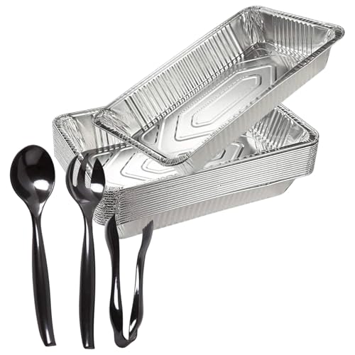 Aluminum Foil - Aluminum Foil Pans - 15-Piece Full-Size Deep Disposable Steam Table Pans for Baking, Roasting, Broiling, Cooking, 20.5 x 3.3 x 13 Inches