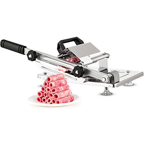 Manual Frozen Meat Slicer, Upgraded Stainless Steel Meat Cutter Machine