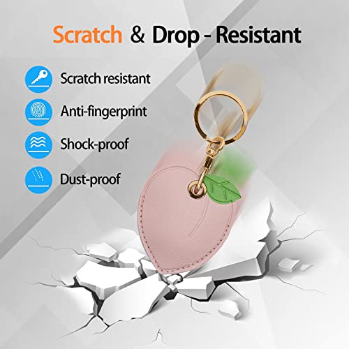 Image of Leather Keychain Case Holder Compatible with Apple AirTag, GPS Airtag Keychain Finder Tracker with Key Ring, Anti-Scratch Protective Air Tag Cover | Leather