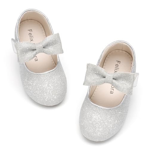 Image of Felix & Flora Toddler Flower Girl Dress Shoes - Girl Ballet Flats Party School Shoes Wedding