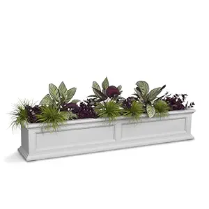 Mayne Fairfield 5824W Window Box Planter, 5-Foot, White