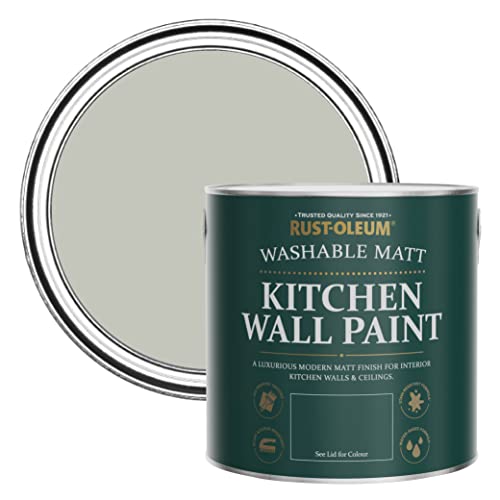 Rust-Oleum Grey Washable Kitchen Wall Paint in Matt Finish - Tyne Fog 2.5L
