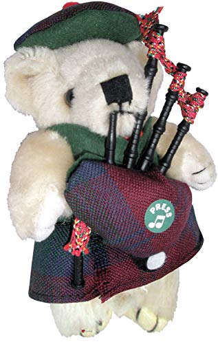 I LUV LTD Figura Musical Oso de Peluche Regalo Escocés para Lindsay Tartan Clan, Hecho en Escocia