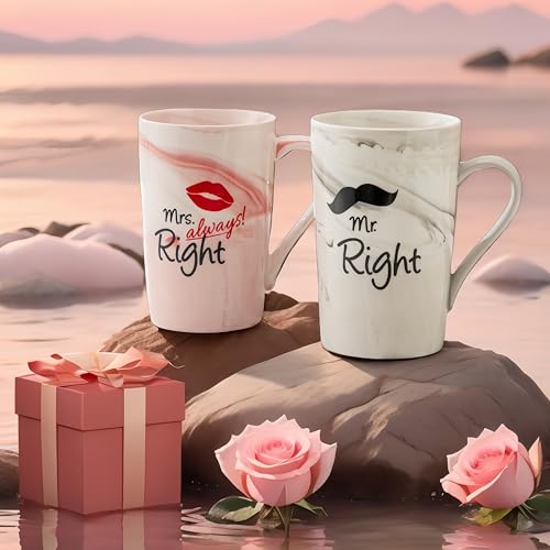 Mr-and-Mrs-Coffee-Mugs-Wedding-Gifts-for-Bride-and-Groom-Gift-for-Bridal-Shower-Engagement-Wedding-and-Married-Couples-Anniversary-Valentines-Day-Gifts-Ceramic-Marble-Cups-14-Oz-Pink Mr and Mrs Coffee Mugs Wedding Gifts for Bride and Groom Gift for Bridal Shower Engagement Wedding and Married Couples Anniversary Valentines Day Gifts Ceramic Marble Cups 14 Oz Pink