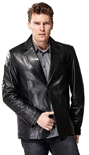 Men Leather Blazer Jacket Genuine Nappa Lambskin Single breasted Peak lapel Fully Lined2