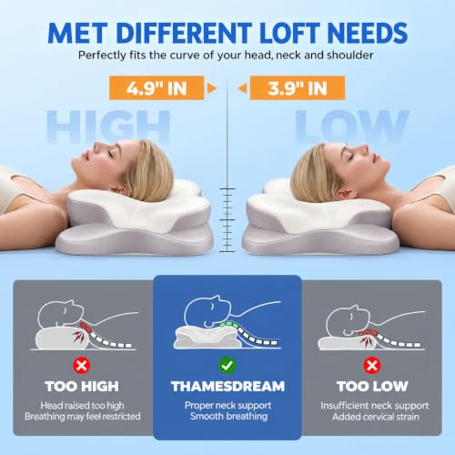 ThamesDream Neck Pillow for Sleeping, 3-Hole Cervical Memory Foam Pillow - image 5