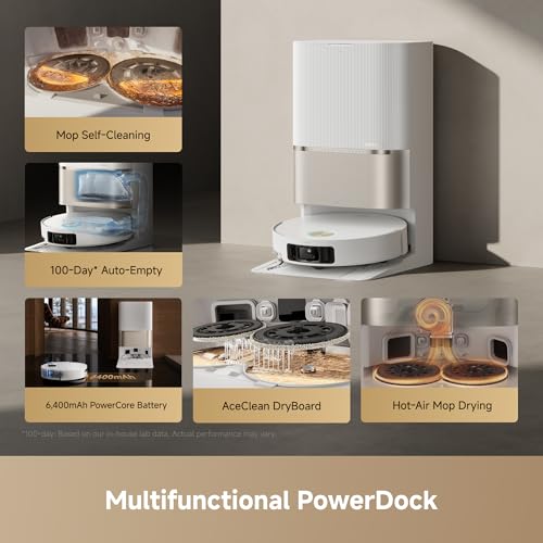 Image of DREAME L60 Pro Ultra Robot Vacuum and Mop with Auto-Empty, 35,000Pa Suction, Hot Water Mop Self-Cleaning, and Smart Obstacle Avoidance, White