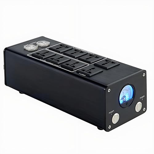 Filtro/condizionatore di Corrente - Protezione da sovratensione a 8 Prese con Display per impianti Audio Hi-Fi, Lettori CD, pianoforti, TV e apparecchiature Home Theater.