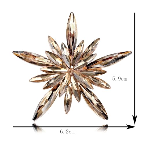 Image of Rhinestone Flower Brooch Pin for Women Red Black Purple Flower Broochs Pin Hat Christmas Brooch Jewelry