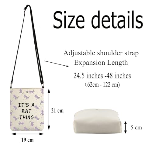 FUSTMW Rat Crossbody Bag Rat Gifts for Rat Lover Pet Rat Owner Gift Mouse Small Cross Body Bucket Bag with Shoulder Strap2