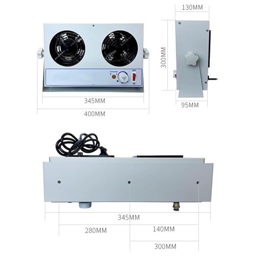 Ventilador ionizador antiestático electrostático, elimina la estática para impresión, embalaje, pulverización de plástico y desmoldado con flujo de aire ajustable