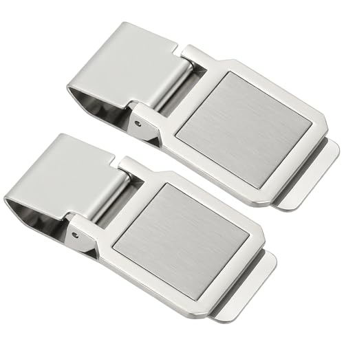 PATIKIL 2 Pcs Stainless Steel Money Clip, Metal Slim Wallet Clip for Men Square Money Holder Minimalist Front Pocket Wallet for Credit Card Business Card