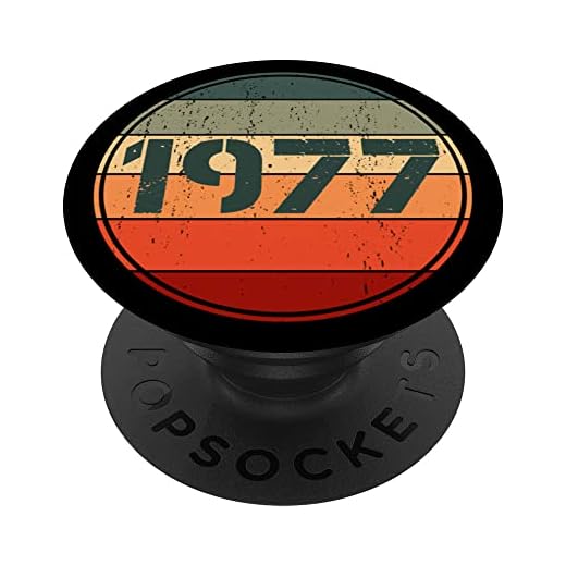 Vintage 1977 cumpleaños Pop Socket divertido 1977 cumpleaños 1977 PopSockets PopGrip Intercambiable