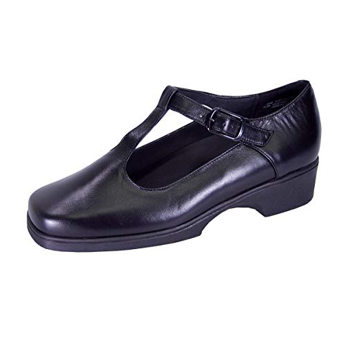 24 Hour Comfort Tracy Women's Wide Width Cushioned T-Strap Leather Shoes