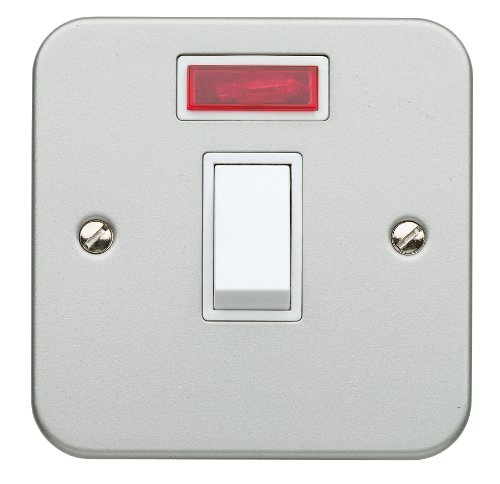Superswitch Metalclad SW85 Double-Pole Switch with Neon, White