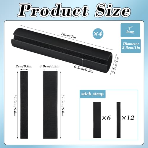Soulchen 6 Pcs 7 Inches NBR Rubber Foam Handle Grip Anti-Slip Tubing Sleeves Soft Buffer Tube Cover Pad Handle Covers for Fitness Equipment, Tools, Garden Handles