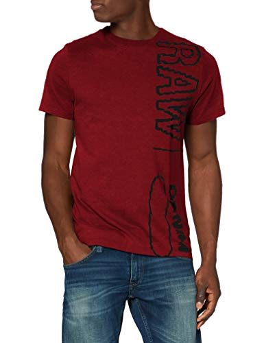 G-STAR RAW Raw Vertical Logo Camiseta, Polvo de ladrillo B353-B729, Large para Hombre