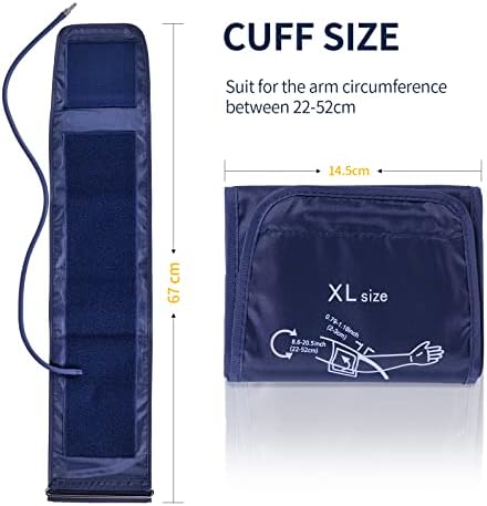 Blood Pressure Cuff, ISFORU Large Cuff for Blood Pressure Monitor, Replacement Cuff for Upper Arm Digital Blood Pressure with Replaceable Connector for Adult (Extra Large)